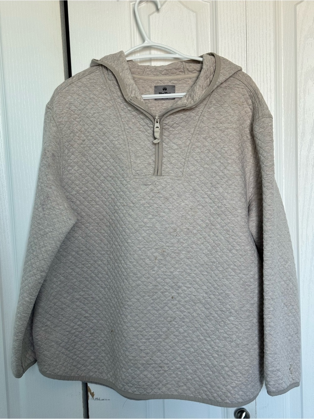 Women’s Wind River Quilted Half-Zip Hoodie Sweater - Light Gray